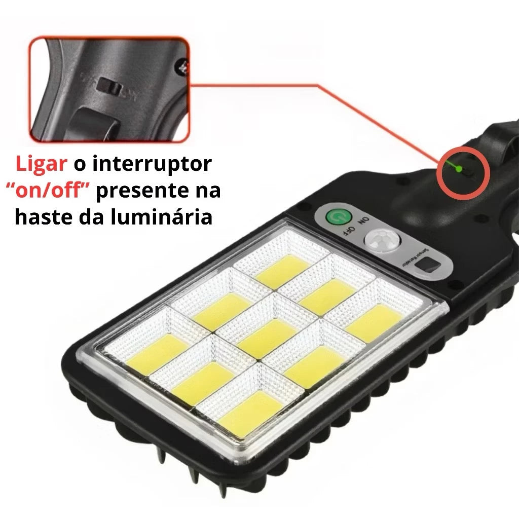 Kit 2 Luz Solar Controle Remoto À Prova D'água Indução Automática Com 3 Modos