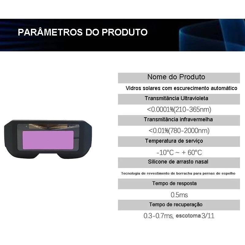 Óculos De Solda C/ Escurecimento Automático