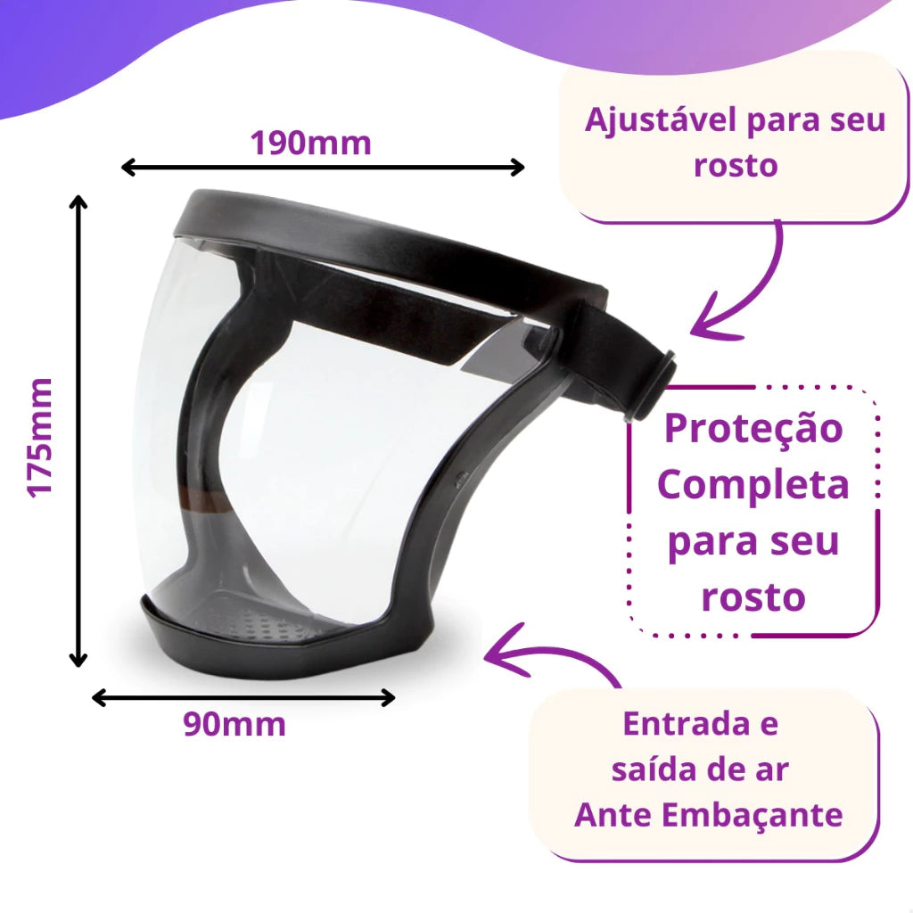 Máscara De Proteção Facial Completa À Prova De Poeira