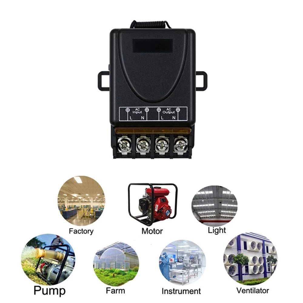 Interruptor Universal Controle Remoto para Lâmpada, Bomba de Água e Porta AC 220V 30A