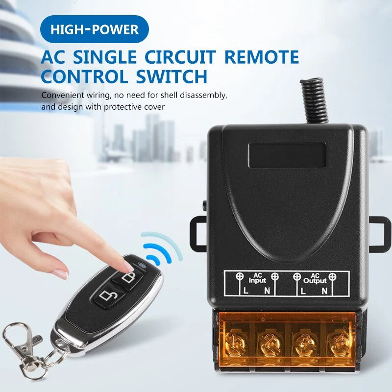 Interruptor Universal Controle Remoto para Lâmpada, Bomba de Água e Porta AC 220V 30A