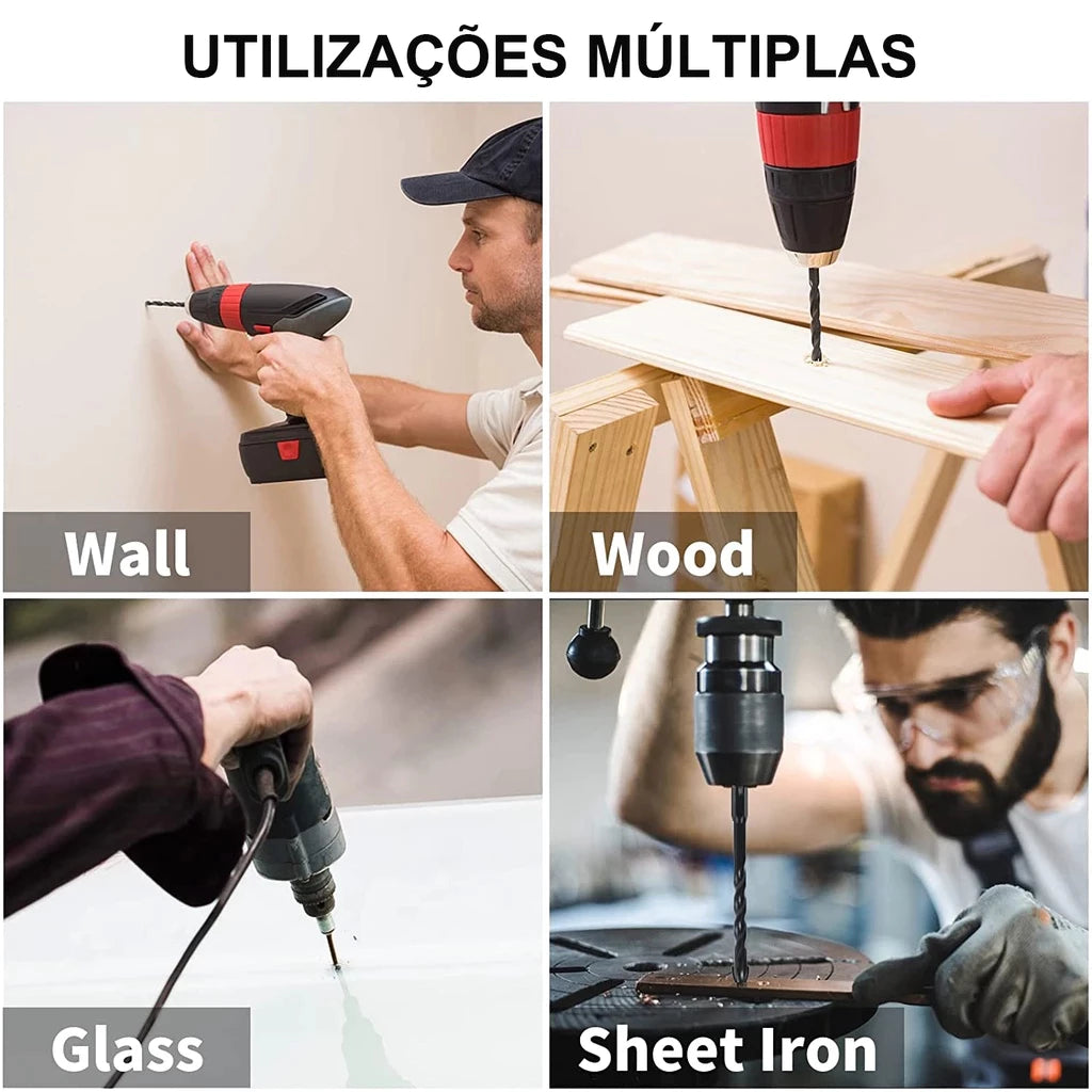 Kit 7 Brocas de carboneto Triangular Titânio Profissionais 3-12mm Para Furar Tudo